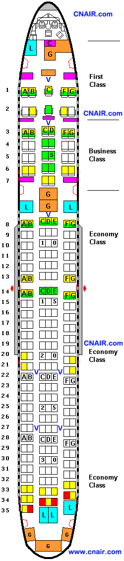 中國國際航空公司波音Boeing 767-300 (Three class)機型