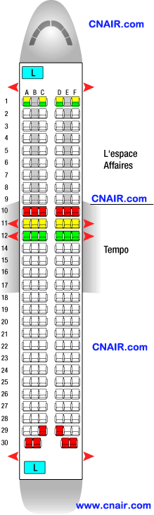 法國(guó)航空公司空中客車(chē)Airbus A320 (Metropole/Europe)機(jī)型