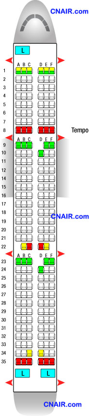 法國航空公司空中客車Airbus A321 (Metropole - 200 Passengers) 機型