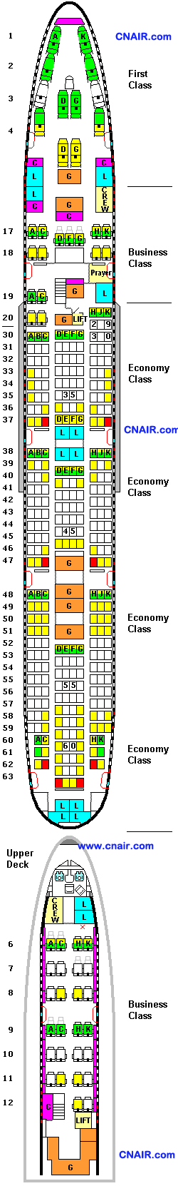馬來西亞航空公司波音747-400 (Refitted)機(jī)型