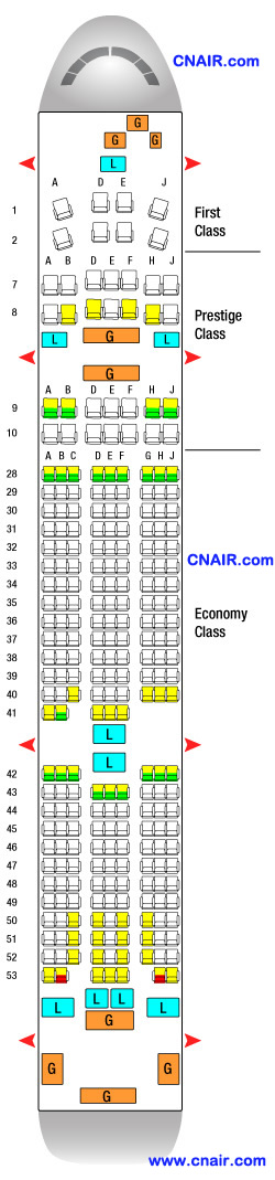 韓國航空公司波音777-200ER (261 seats) 機型