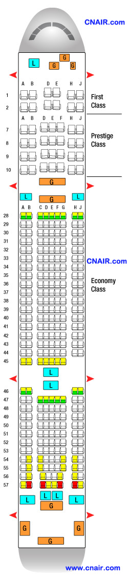 韓國航空公司波音777-200ER (301 seats) 機型