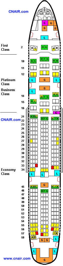 以色列航空公司波音777-200 (Three class)機型