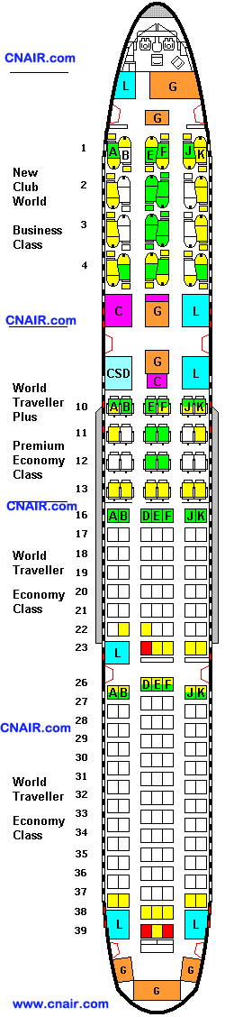 英航航空公司波音Boeing 767 (New Club World)機(jī)型