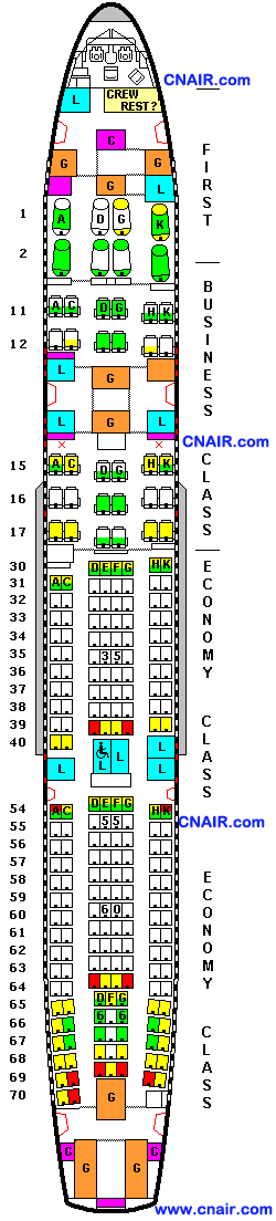 國泰航空公司空中客車Airbus A340-300 (Three class)機型 