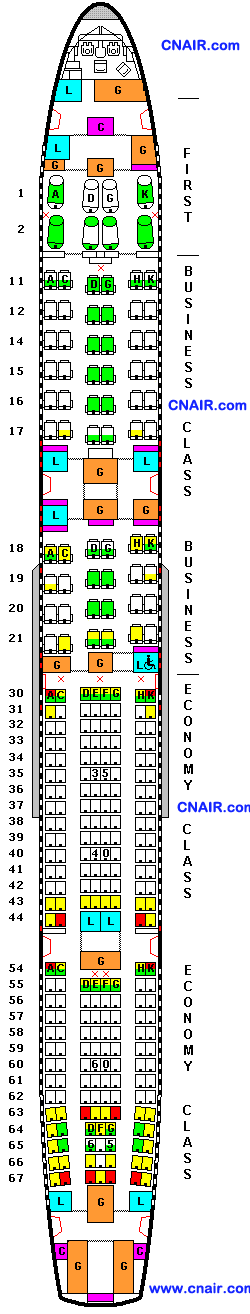 國泰航空公司空中客車Airbus A340-600 (Three class)機型 