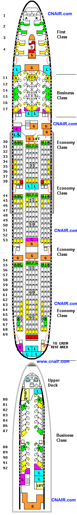 國泰航空公司波音Boeing 747-400 (New long haul seats)機型 