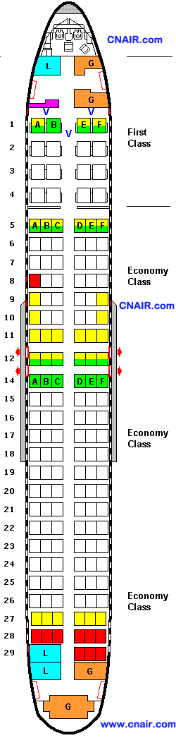 美國(guó)大陸航空公司波音737-800 (16 First Class seats) 機(jī)型
