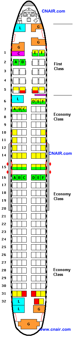 美國(guó)大陸航空公司波音 737-900 (Mid-lavatory)機(jī)型