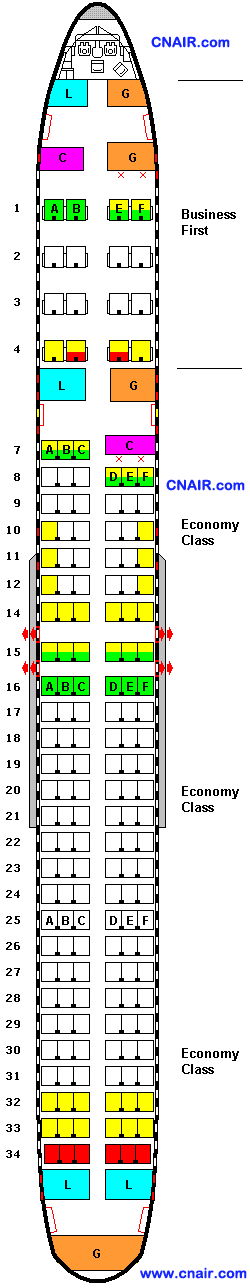 美國大陸航空公司波音757-200 (International)  機型