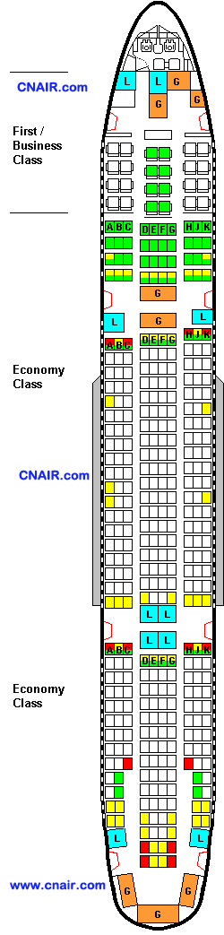 中國南方航空公司波音777-200 (Two class)機型