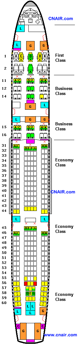中國國際航空公司空中客車A340-300 (Three class)機型